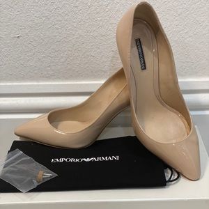 Armani Nude Patent Leather Heels